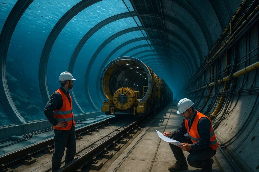 The worlds longest underwater high speed train is in progress set to link two continents beneath the sea